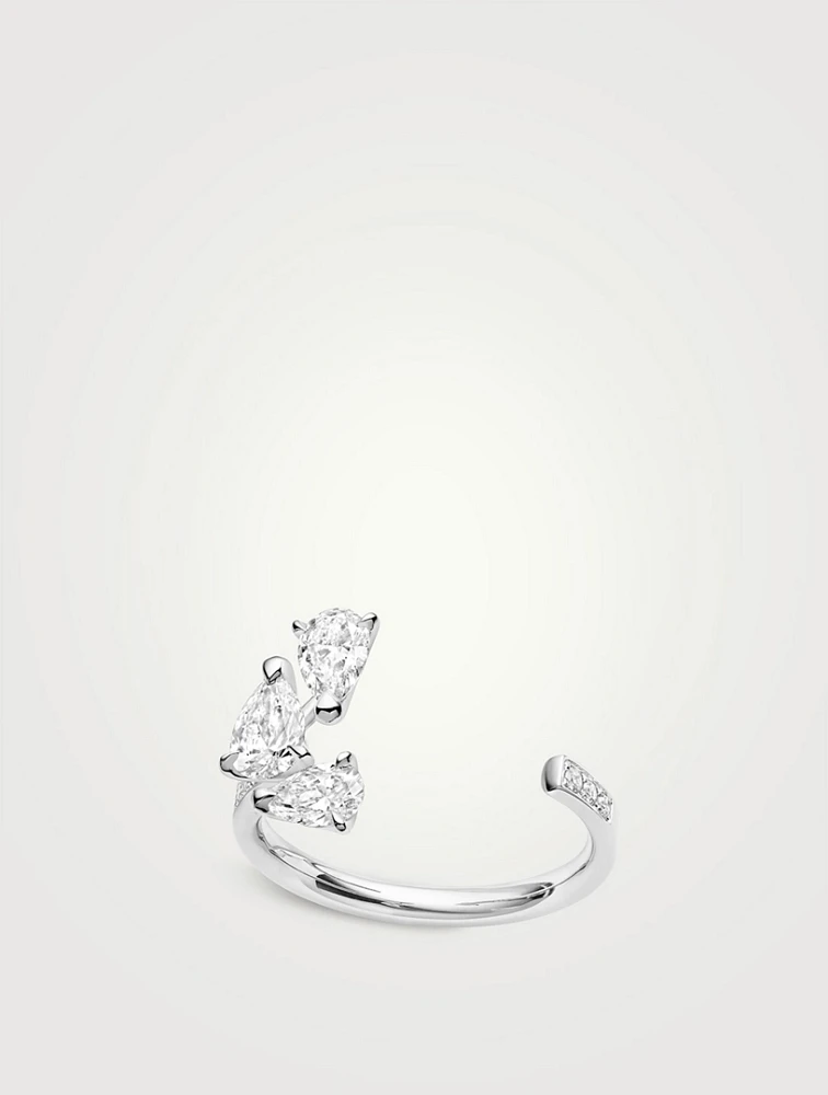 Serti Sur Vide 18K White Gold Ring With Diamonds