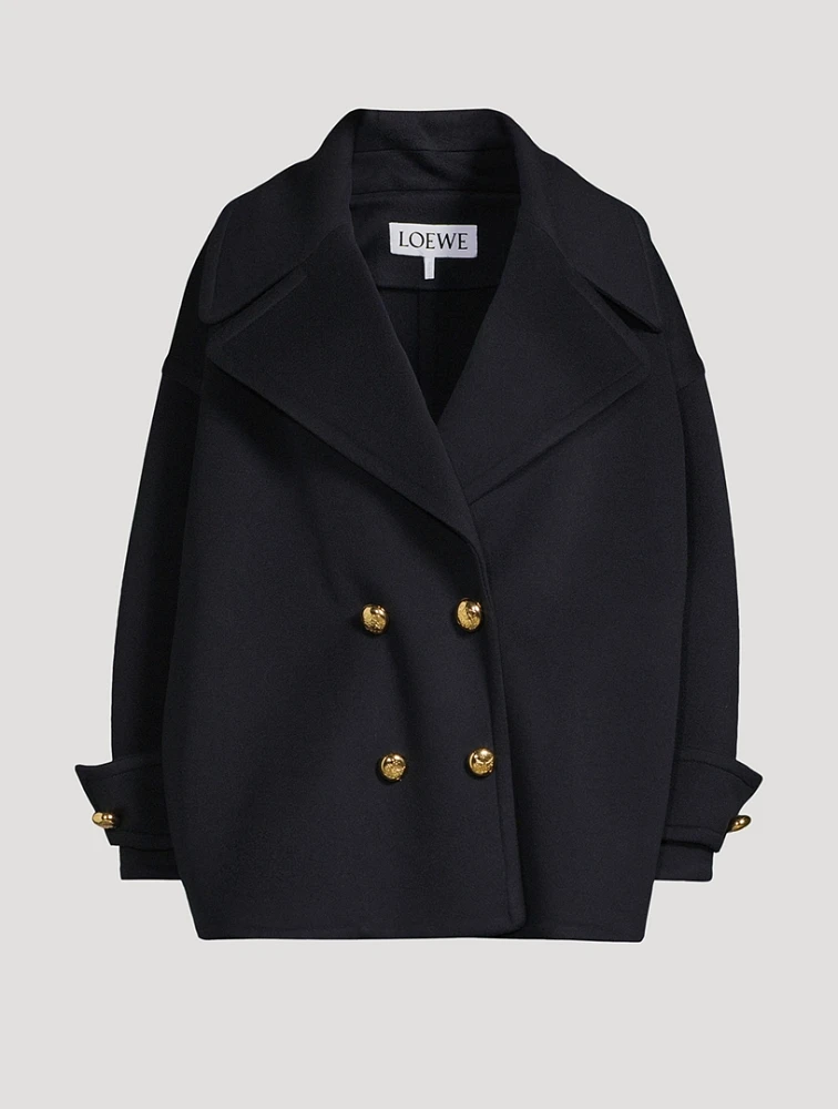 Pebble Double-Breasted Peacoat