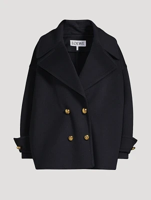 Pebble Double-Breasted Peacoat