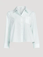 Split-Back Shirt Stripe Print