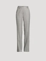 Pulla Wool Trousers Windowpane Check Print