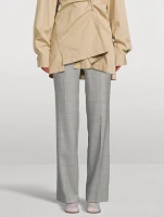 Pulla Wool Trousers Windowpane Check Print