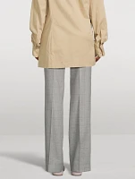 Pulla Wool Trousers Windowpane Check Print