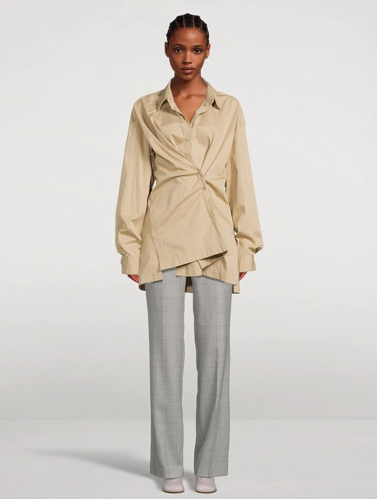 Pulla Wool Trousers Windowpane Check Print
