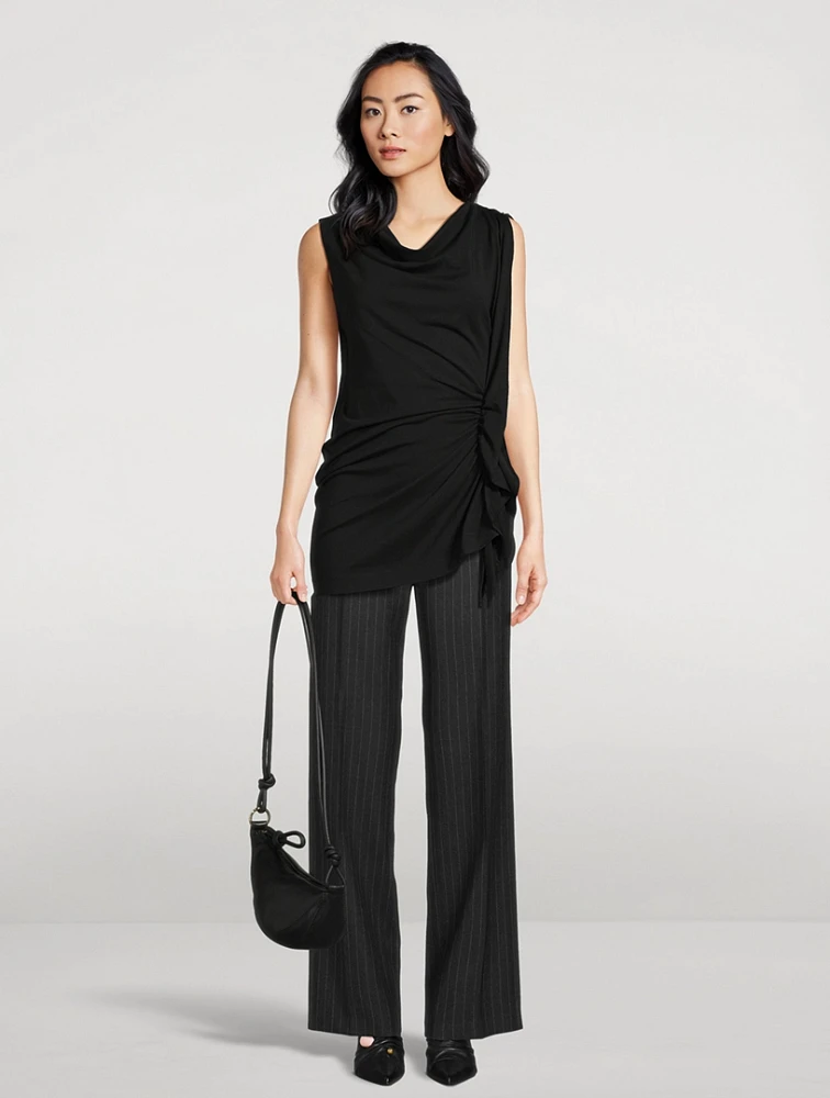 Gathered Sleeveless Top