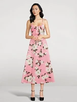 Wenna Taffeta Faille Midi Dress Dahlia Print