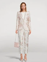 Blossom Jacquard Cigarette Trousers