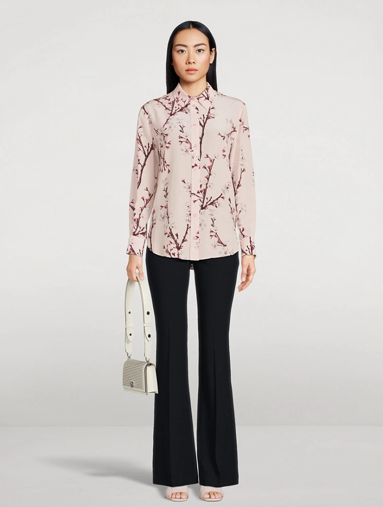 Silk Shirt Blossom Print
