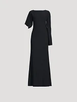 Asymmetric Crêpe Gown