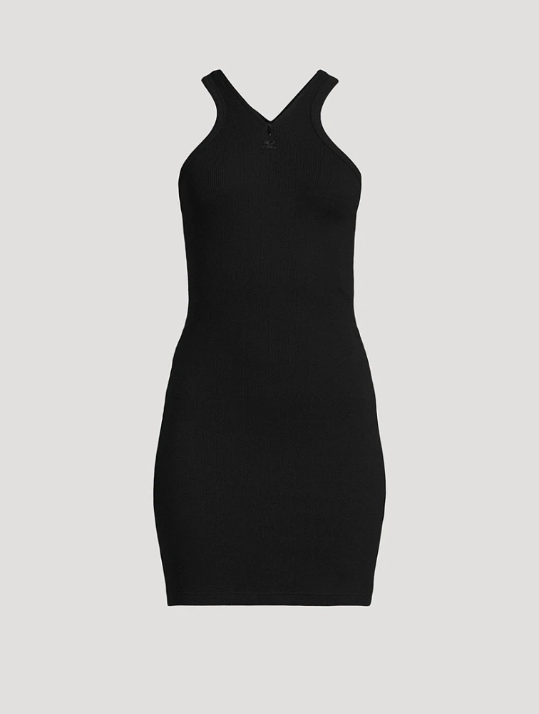 Crisscross Ribbed Mini Dress