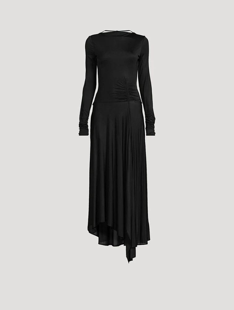 Gathered Jersey Maxi Dress