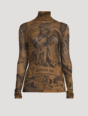 Seamless Turtleneck Angel Print