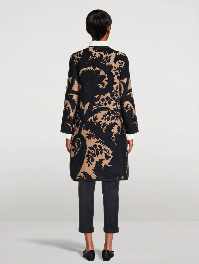 Floral Jacquard Coat