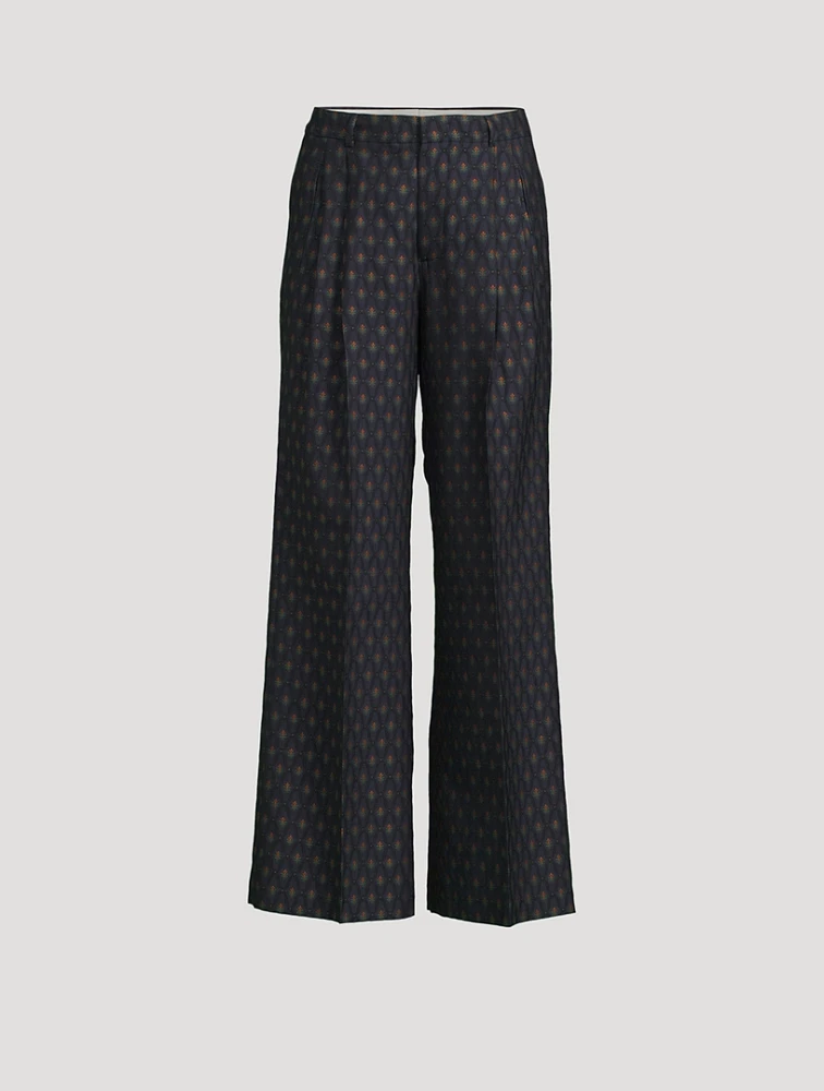 Jacquard Wide-Leg Trousers