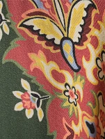 Twill Midi Dress Floral Paisley Print