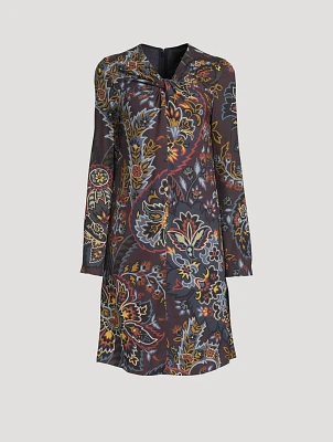 Twist-Front Dress Paisley Print