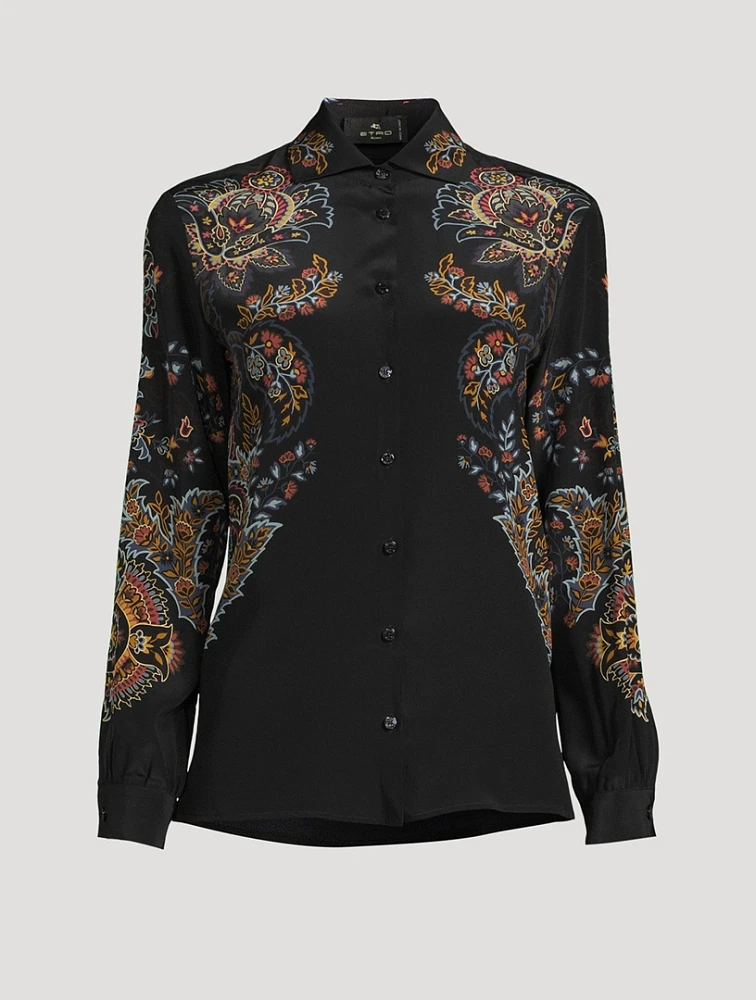 Silk Shirt Paisley Print