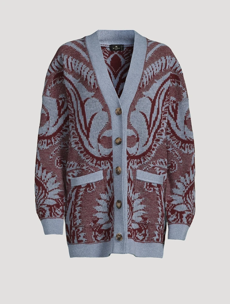 Jacquard Wool Cardigan