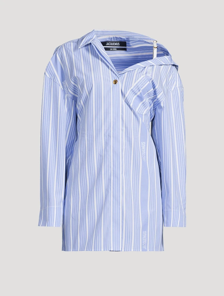 The Mini Shirt Dress Stripe Print