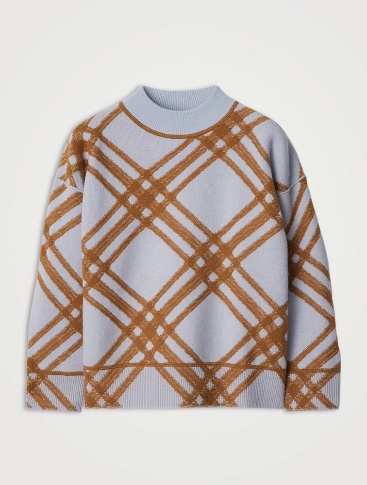 Check Wool Cashmere Sweater