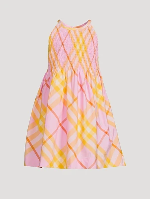 Check Cotton Sleeveless Dress