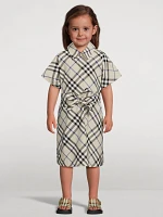 Check Cotton Short-Sleeve Shirt Dress