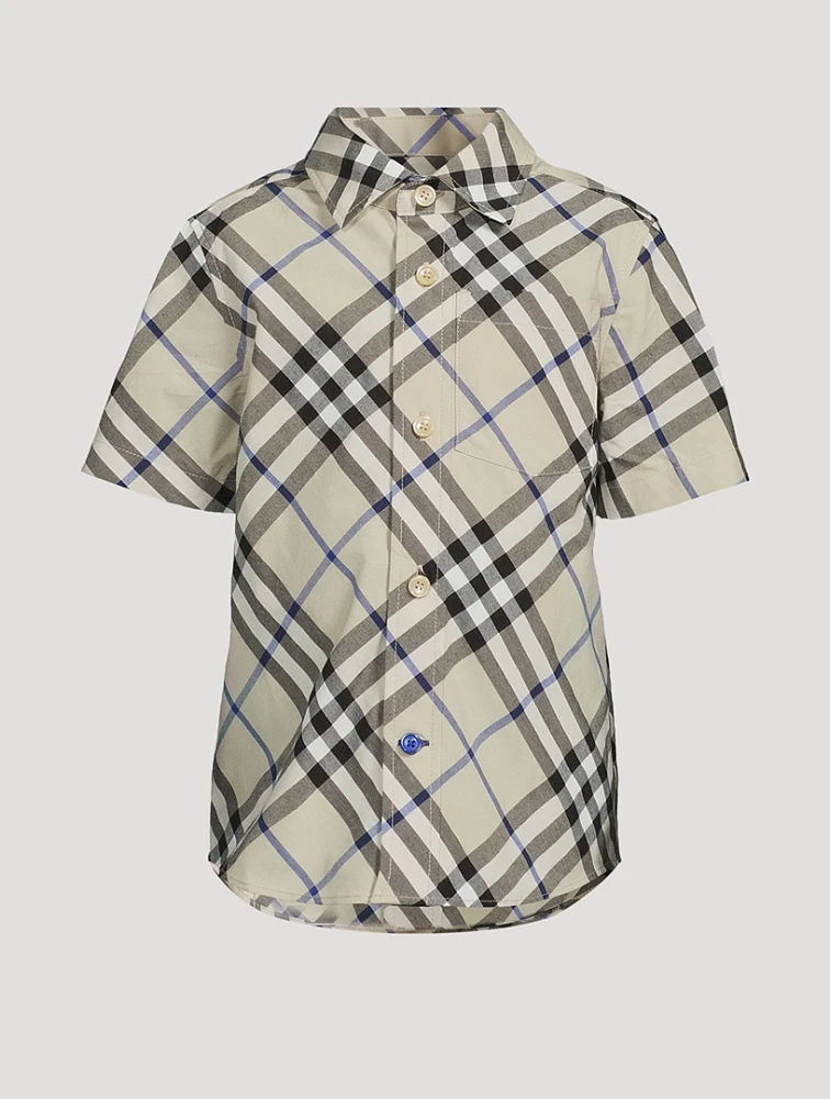 Check Cotton Short-Sleeve Shirt