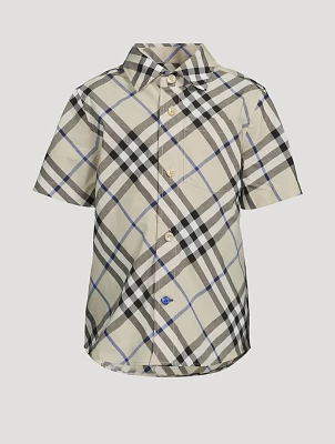 Check Cotton Short-Sleeve Shirt