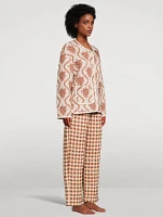 Quilted Pajama Set Alpen Flora And Gingham Print