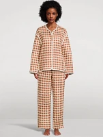 Quilted Pajama Set Alpen Flora And Gingham Print
