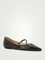 Emilia Leather Mary Jane Ballet Flats