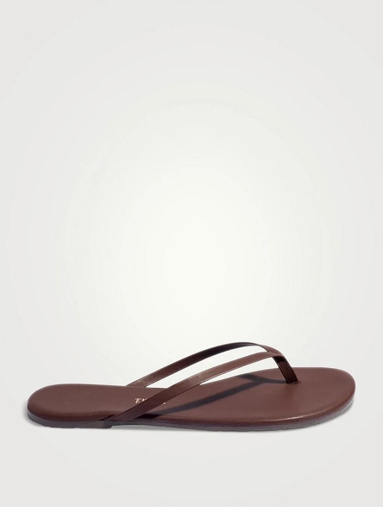 Lily Nudes Leather Flip-Flops