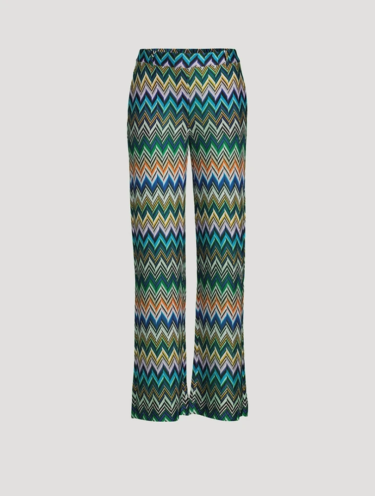Straight-Leg Trousers Zig Zag Print