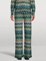 Straight-Leg Trousers Zig Zag Print