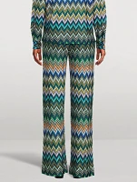 Straight-Leg Trousers Zig Zag Print