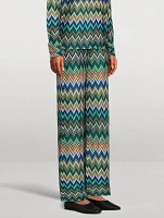 Straight-Leg Trousers Zig Zag Print