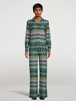 Straight-Leg Trousers Zig Zag Print