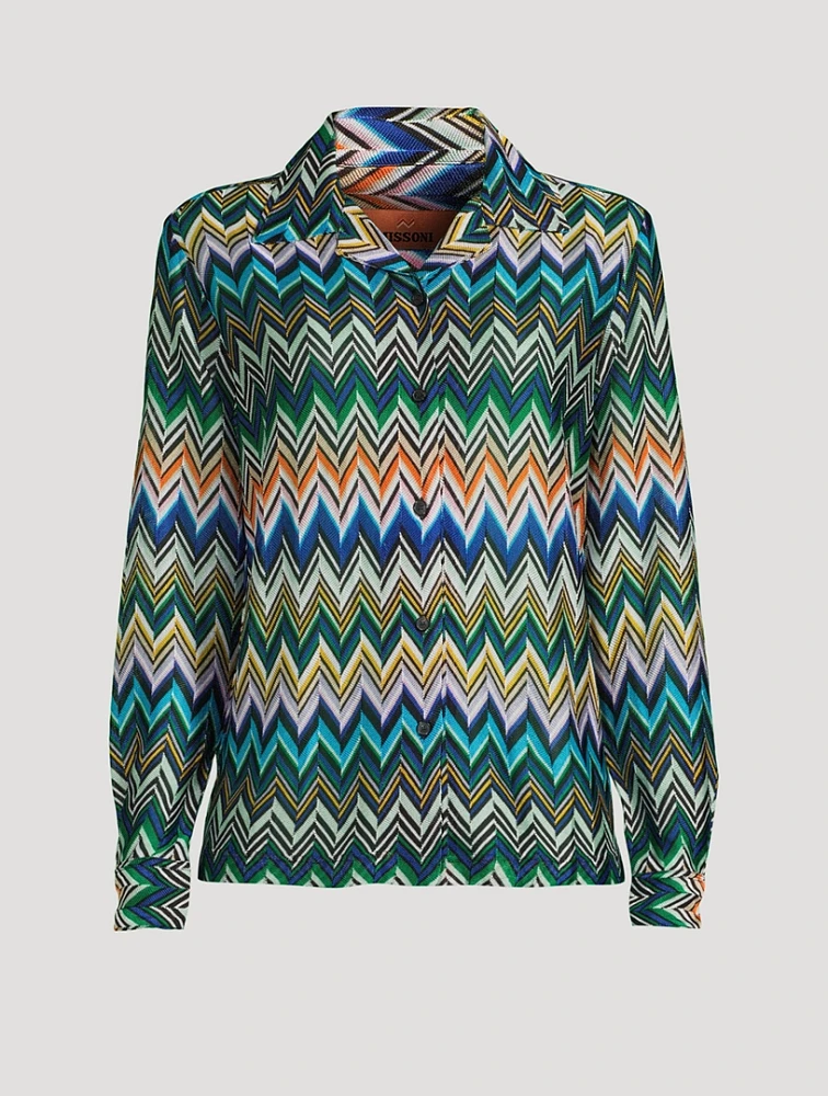 Long-Sleeve Shirt Zig Zag Print