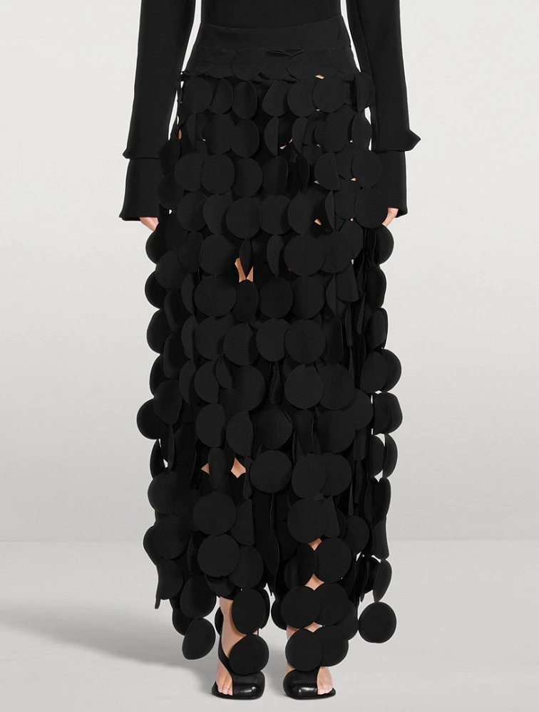 Multi Circle Crêpe Maxi Skirt