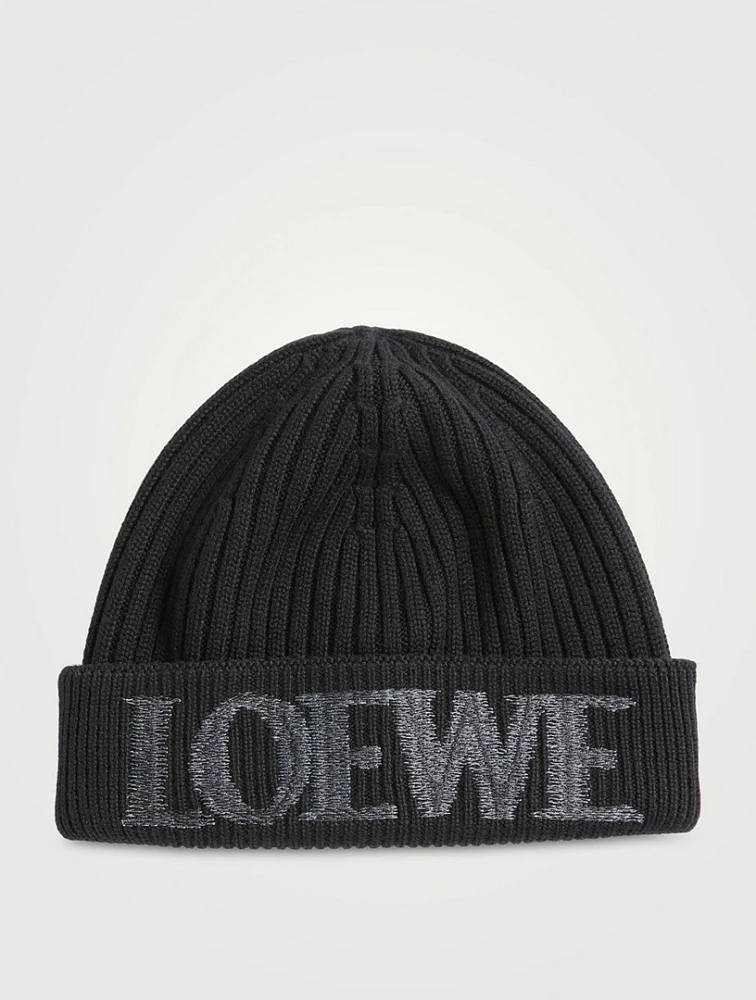 Rib Knit Toque With Blurred Logo