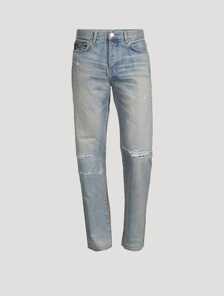 Bandana Repair Straight Jeans