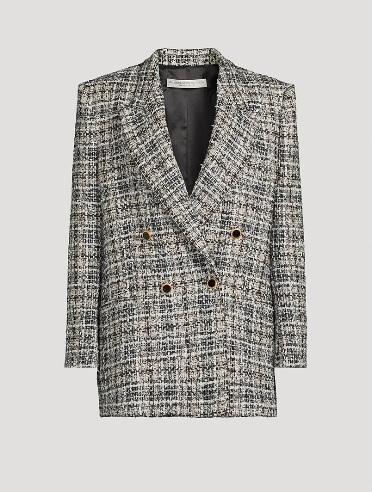 Double-Breasted Lurex Tweed Blazer
