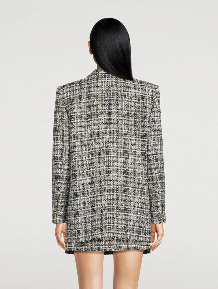 Double-Breasted Lurex Tweed Blazer