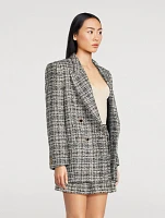 Double-Breasted Lurex Tweed Blazer