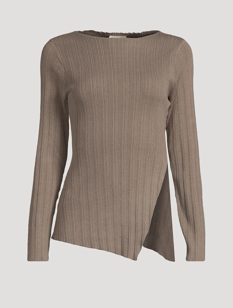 Rib Knit Long-Sleeve Top