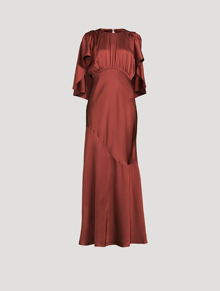 Eden Draped Satin Maxi Dress
