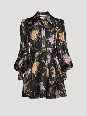Eden Silk Mini Dress Floral Print