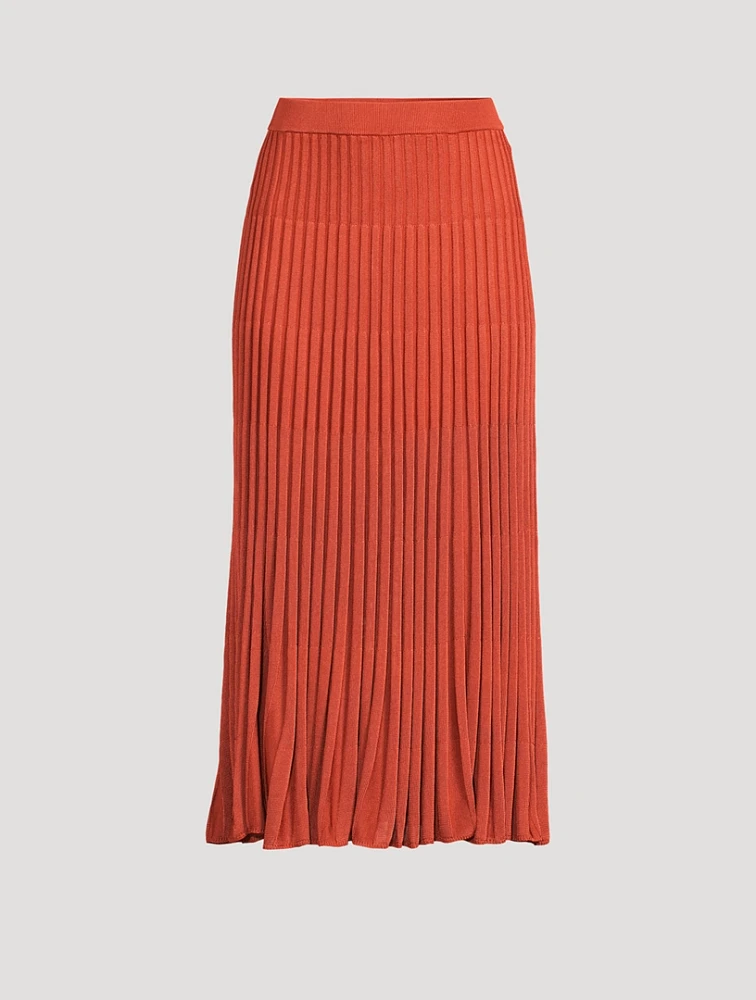 Plissé Knit Midi Skirt