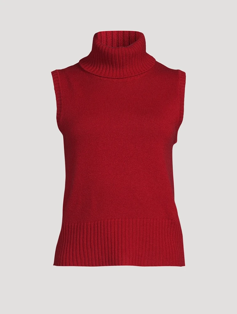Mazzy Sleeveless Cashmere Turtleneck Sweater