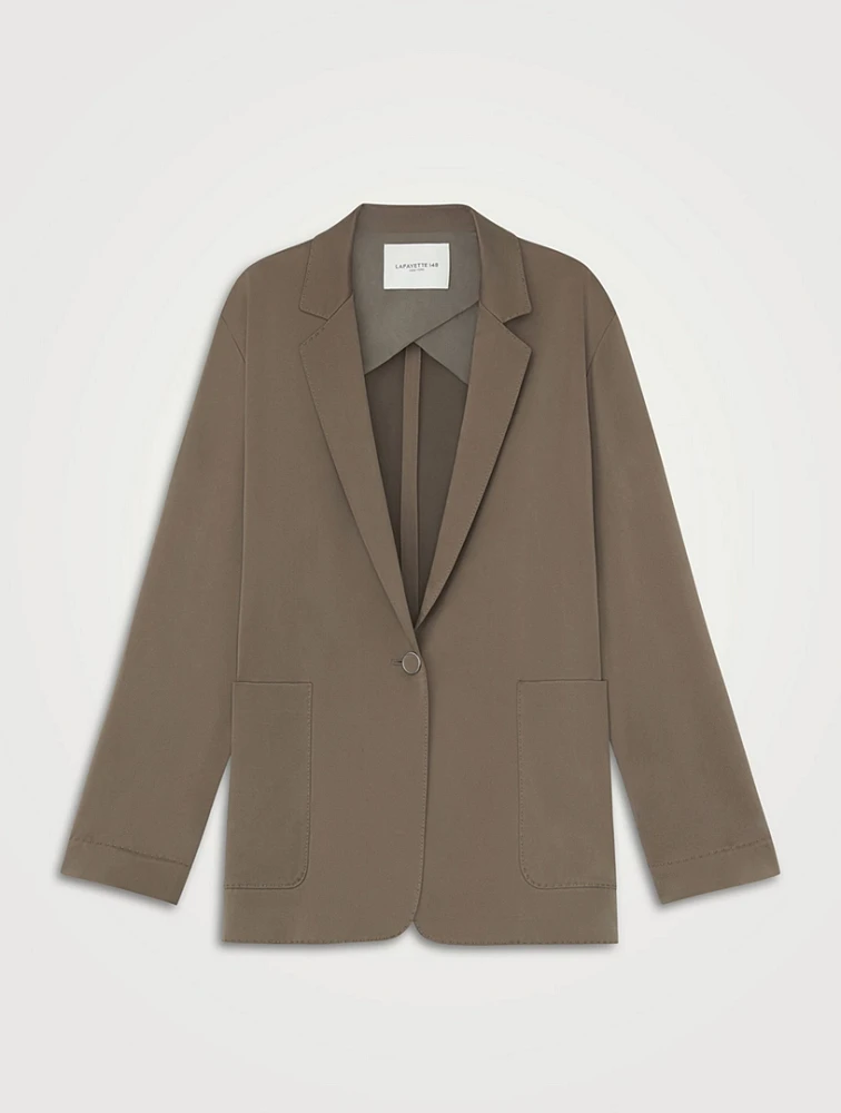 Silk Single-Breasted Blazer